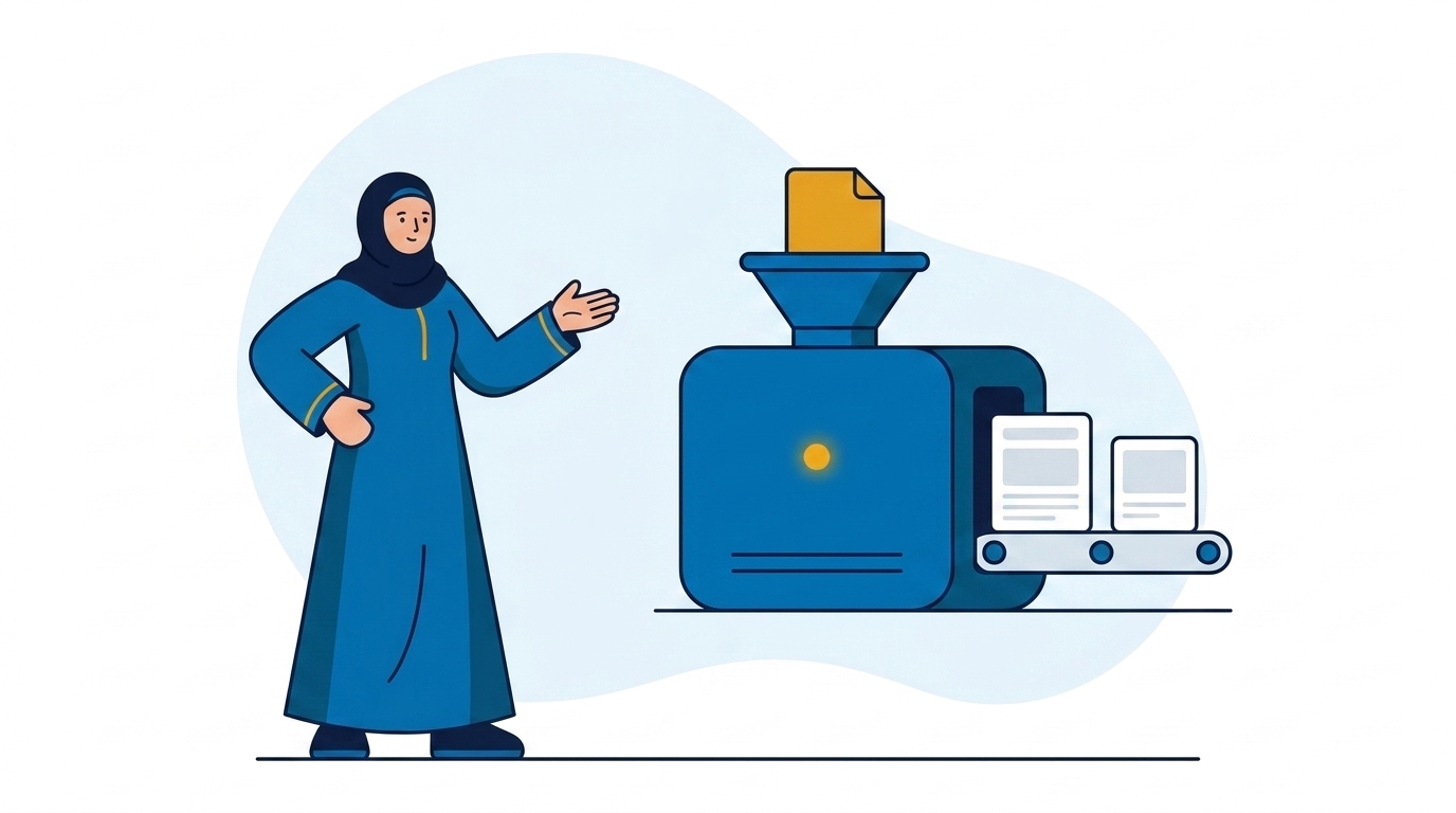 محرك محتوى يعمل بدونك: فكرة واحدة تتحول تلقائياً إلى مقالة ومنشورات خلال 30 يوماً